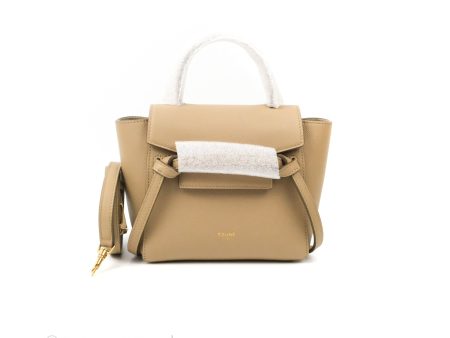 Celine Pico Belt Bag Light Taupe Grained Calfskin Gold Hardware For Sale