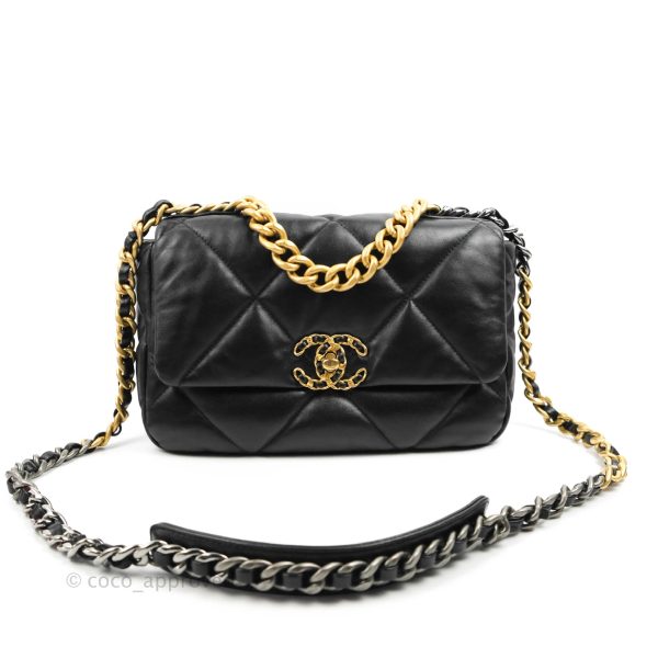 Chanel 19 Small Black Lambskin Mixed Hardware 21K Online Sale