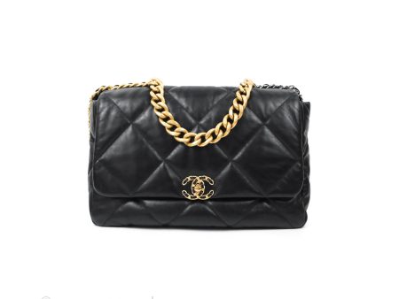 Chanel 19 Maxi Flap Bag Black Goatskin Mixed Hardware Sale