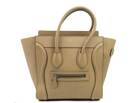 Celine Micro Luggage Handbag Dune Grained Calfskin on Sale