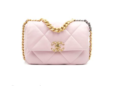 Chanel 19 Small Pink Lambskin Mixed Hardware Hot on Sale