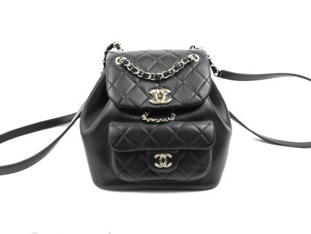 Chanel Quilted Small Duma Drawstring Backpack Black Lambskin 22A Online Sale