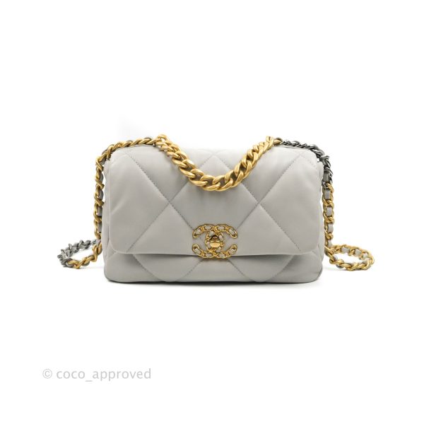 Chanel 19 Small Grey Mixed Hardware 21A Fashion