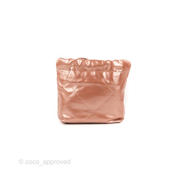 Chanel 22 Mini Bag Metallic Rose Gold Crumpled Calfskin Discount