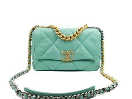 Chanel 19 Small Tiffany Blue Mixed Hardware Fashion