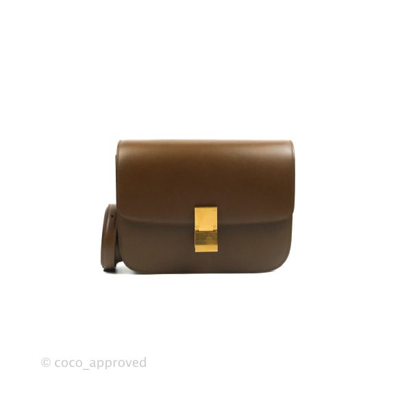 Celine Medium Classic Box Flap Caramel Smooth Calfskin For Cheap