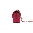 Chanel Quilted Mini Rectangular Flap Raspberry Pink Lambskin Silver Hardware on Sale