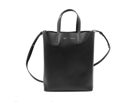 Celine Small Vertical Cabas Tote Black Grained Calfskin Silver Hardware Supply