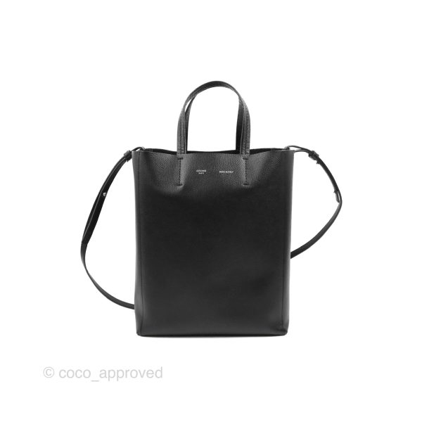 Celine Small Vertical Cabas Tote Black Grained Calfskin Silver Hardware Supply