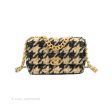 Chanel 19 Small Tweed Houndstooth Black Beige Mixed Hardware Fashion