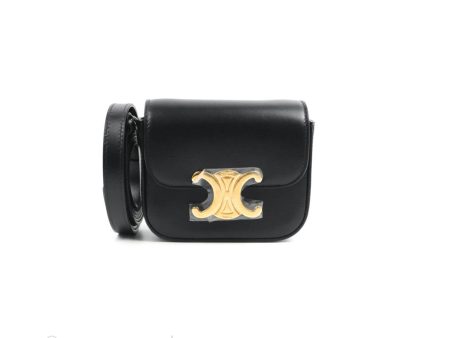 Celine Mini Triomphe Shiny Calfskin Black Online now