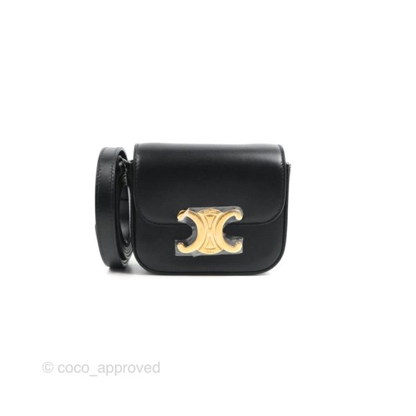 Celine Mini Triomphe Shiny Calfskin Black Online now