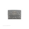 Chanel 19 Grey Short Trifold Wallet Lambskin For Discount