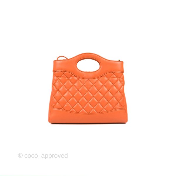 Chanel 31 Mini Salmon Orange Aged Calfskin Gold Hardware For Cheap