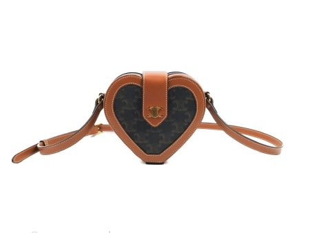 Celine Heart Tambour Bag Triomphe Canvas Tan Online