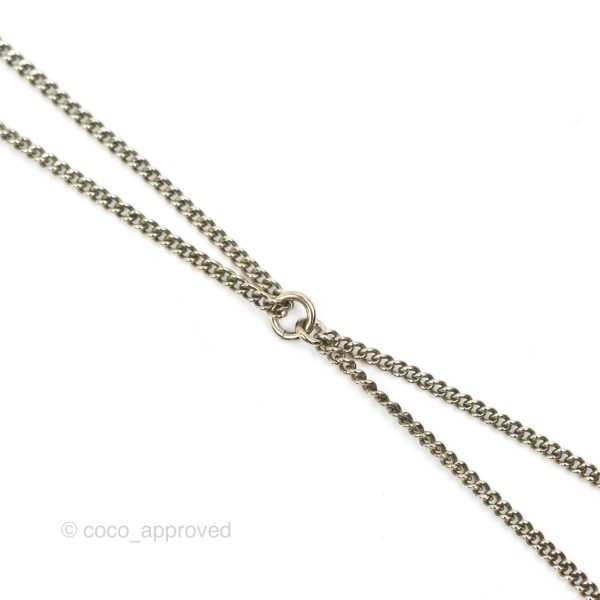 Chanel Baguette Crystal Pearl CC Lariat Necklace Silver Online Sale