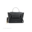 Celine Micro Belt Bag Dark Grey Grained Calfskin Gold Hardware For Sale