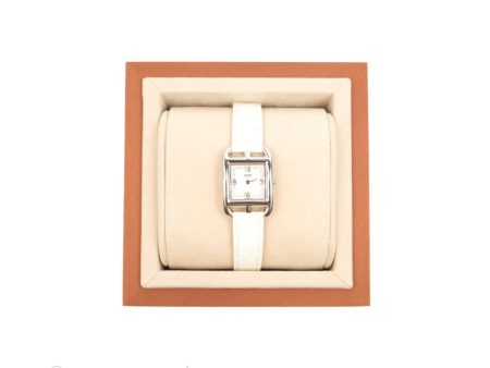 Hermès Cape Cod Watch Blanc Chantilly PM Palladium Hardware Cheap