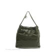 Chanel 22 Medium Army Green Shiny Calfskin Ruthenium Hardware Hot on Sale