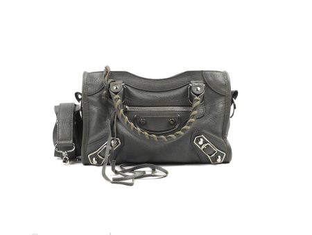 Balenciaga Classic Mini City Bag Grey Aged Calfskin Silver Hardware Hot on Sale