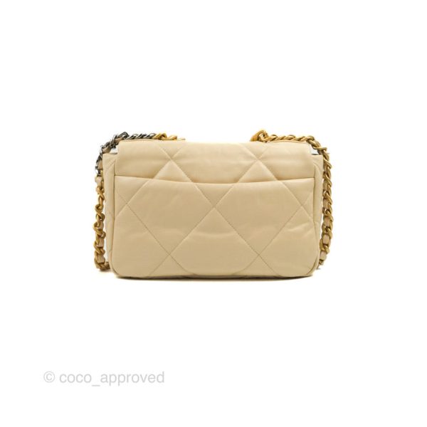 Chanel 19 Small Beige Goatskin Mixed Hardware Cheap