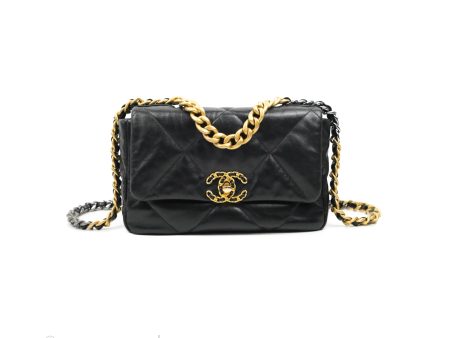 Chanel 19 Small Black Goatskin Mixed Hardware 20S Fashion