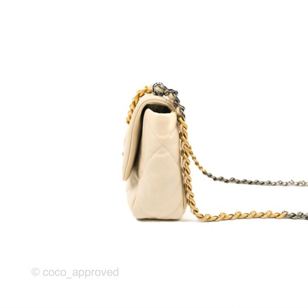 Chanel 19 Small Ivory Beige Mixed Hardware Online Sale