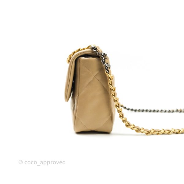 Chanel 19 Small Dark Beige Mixed Hardware Online Sale