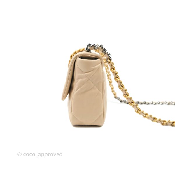 Chanel 19 Small Light Beige Mixed Hardware 20S For Cheap