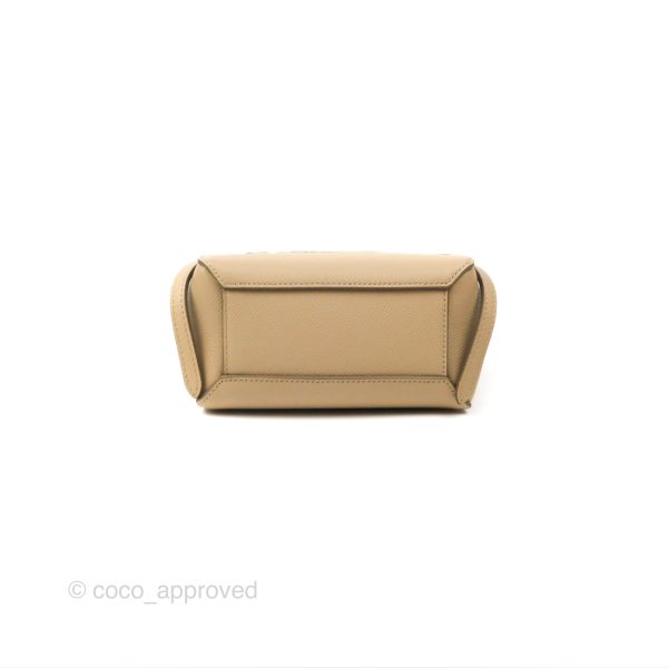 Celine Pico Belt Bag Light Taupe Grained Calfskin Gold Hardware For Sale