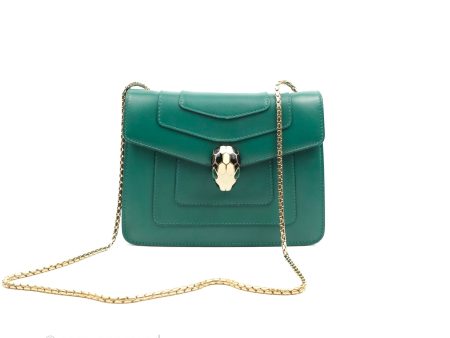 Bvlgari Serpenti Forever Small Crossbody Bag in Emerald Green Gold Hardware Sale