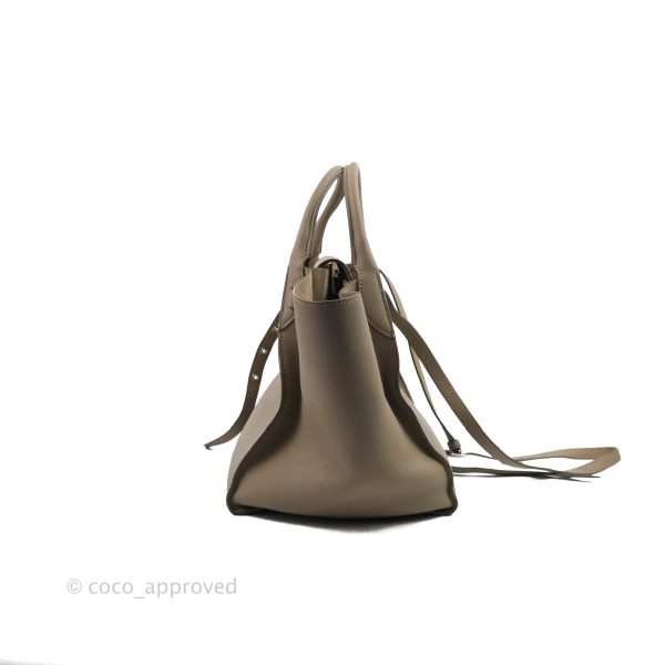 Celine Small Big Bag Light Taupe Supple Grained Leather Silver Hardware For Sale