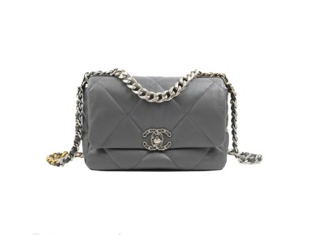 Chanel 19 Small Dark Grey Lambskin Mixed Hardware Sale