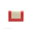 Celine Frame Evening Chain Clutch Ivory Red Smooth Lambskin Gold Hardware Cheap