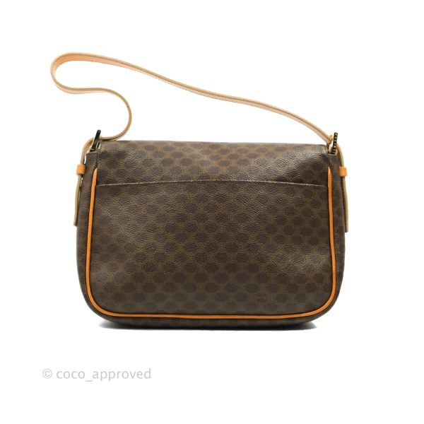 Celine Vintage Brown Canvas Shoulder Bag Online Hot Sale