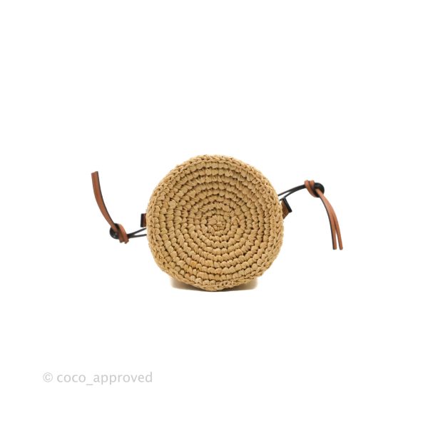 Loewe Cylinder Pocket In Raffia and Calfskin Natural Tan Hot on Sale