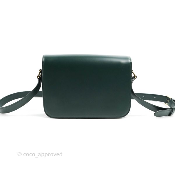 Celine Medium Triomphe Shiny Calfskin Amazone Green Supply