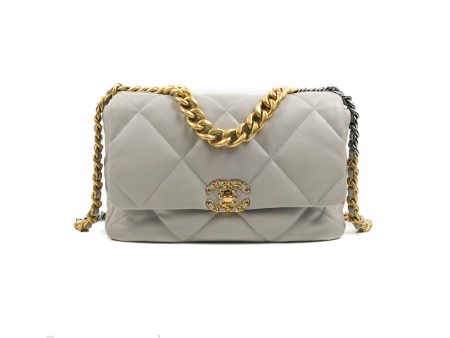 Chanel 19 Medium Grey Mixed Hardware Sale