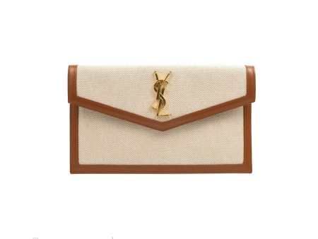 Saint Laurent Uptown Pouch Tan Natural Beige Canvas Online now