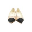 Chanel Beige Toe Pointed Black Pump Heels With CC Pearl Size 41 Cheap