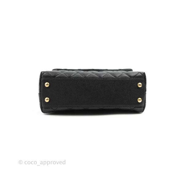 Chanel Small Coco Handle Black Caviar Aged Gold Hardware For Discount