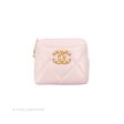 Chanel 19 Zip Card Holder Light Pink Lambskin Gold Hardware Hot on Sale