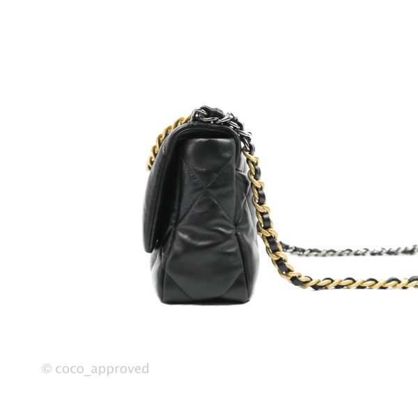 Chanel 19 Small Black Lambskin Mixed Hardware Discount