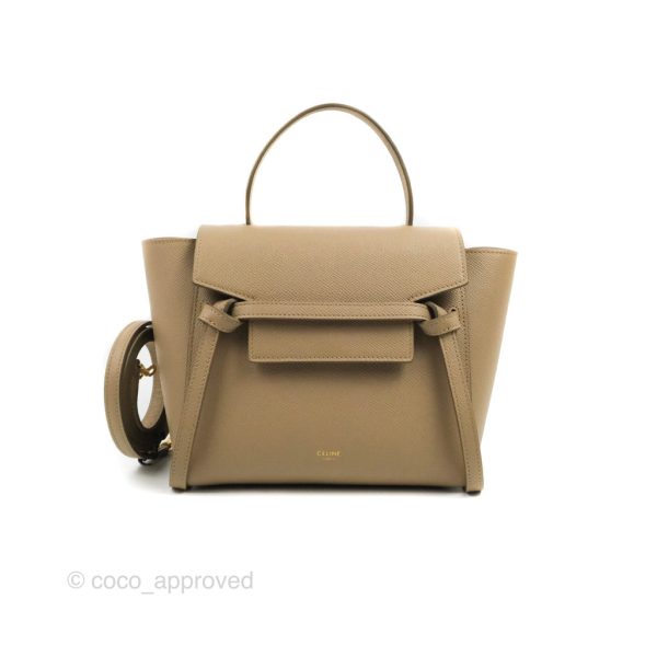 Celine Grained Calfskin Nano Belt Bag Light Taupe Gold Hardware Online now