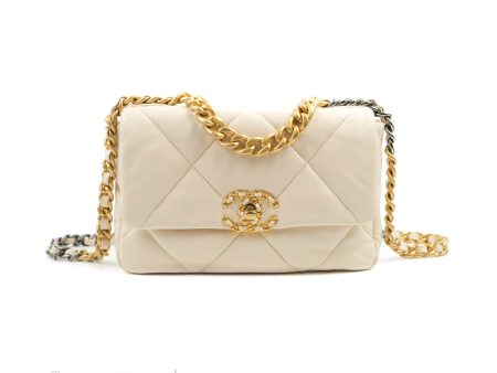 Chanel 19 Small Light Beige Lambskin Mixed Hardware 20C Online Sale