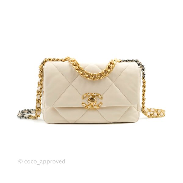 Chanel 19 Small Light Beige Lambskin Mixed Hardware 20C Online Sale