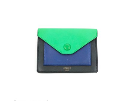 Celine Pocket Card Holder Green Navy Black For Cheap