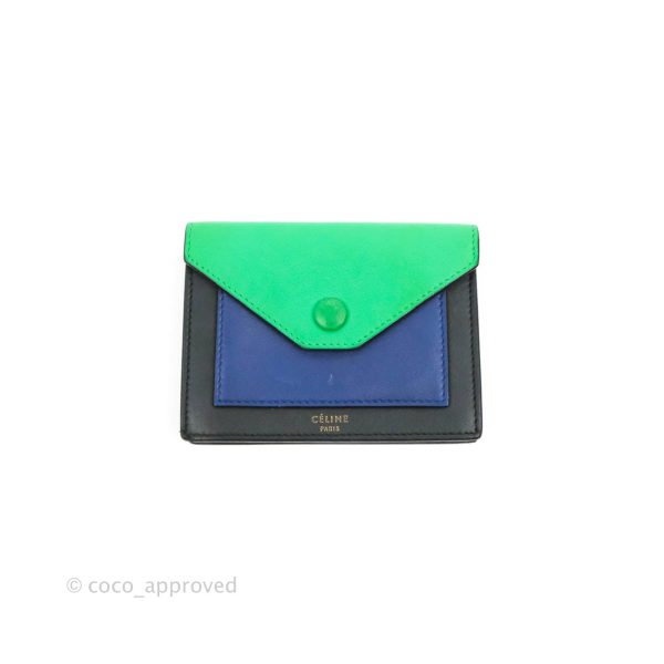 Celine Pocket Card Holder Green Navy Black For Cheap