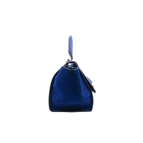 Celine Sleek Small Tri-Color Trapeze Blue Calfskin Online