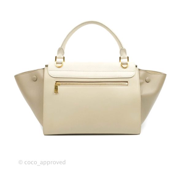 Celine Small Sleek Calfskin Tri-Color Trapeze Ivory Discount